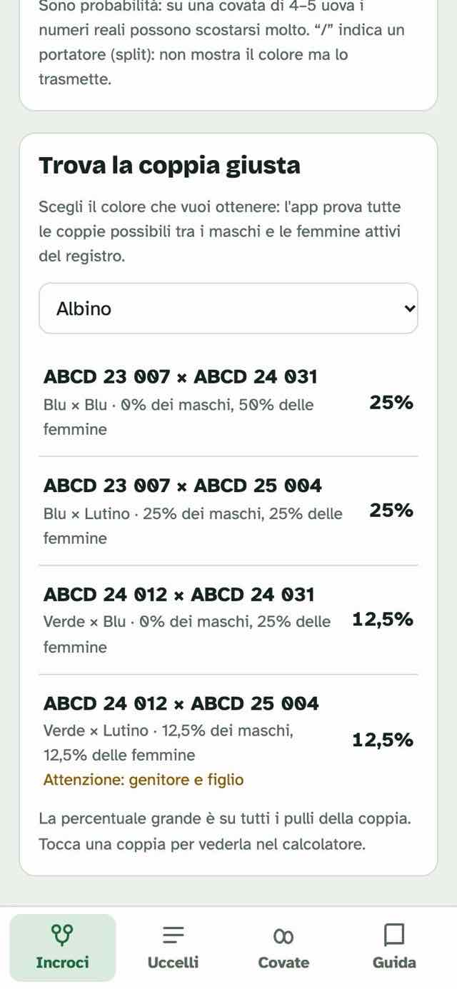 “Trova la coppia giusta”: l'elenco delle coppie del registro che possono dare il colore scelto